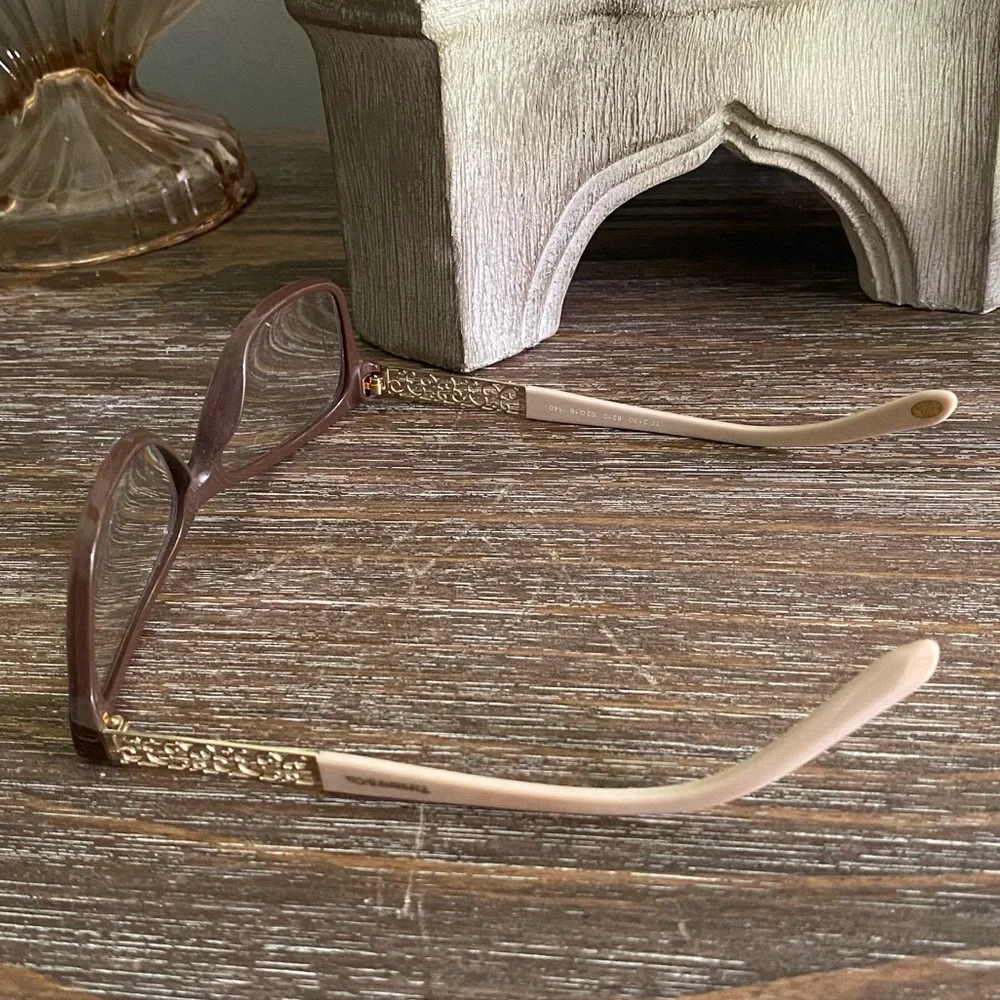 Tiffany & Co. TF 2130 8210 Rectangle Plum Pink Gold Frame Glasses 52*16*140 - Picture 6 of 16